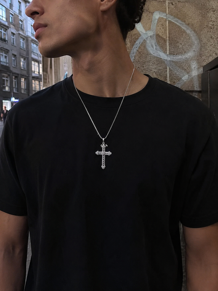 BLESSED CROSS Necklace — 925 Sterling Silver