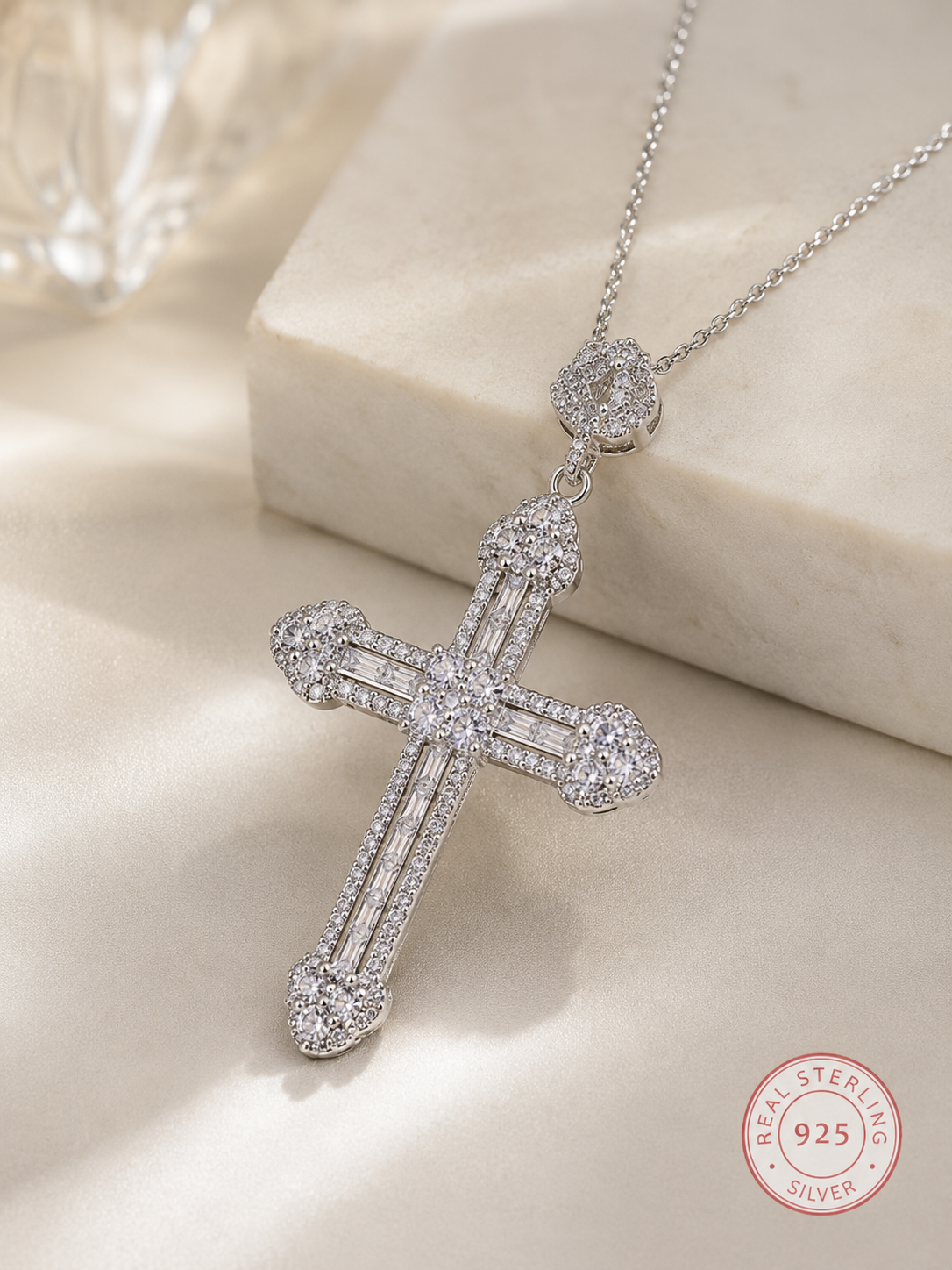 BLESSED CROSS Necklace — 925 Sterling Silver